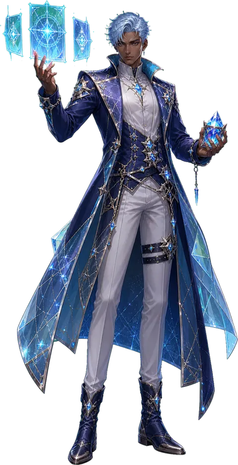 The Frostglass Systems Wizard reading a lattice of running platforms