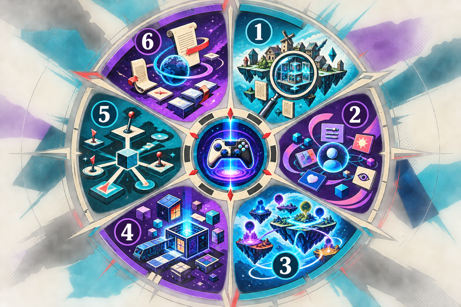 Six-sector educational compass for product questions shaping a crypto casino
