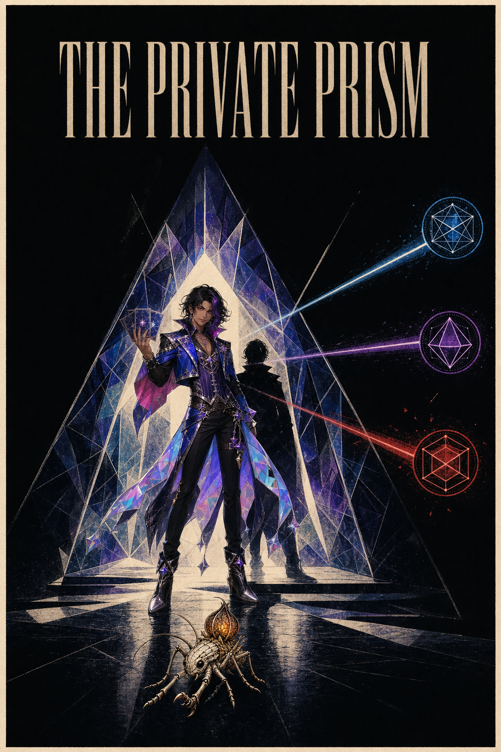 The Private Prism, a fictional Wizards film poster showing Prism Illusionist proving three conditions while a protected identity remains concealed