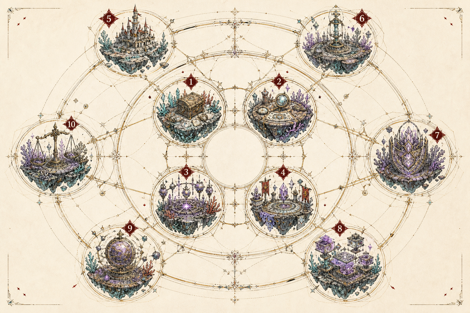 Two-ring ecology atlas separating four game formats from six shared platform capabilities