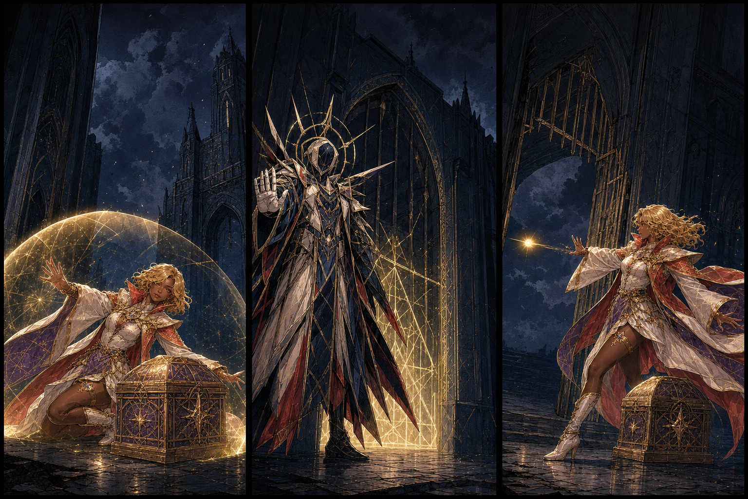 Three-panel comic in which Dawnlight Oracle keeps an identity record sealed while sending a proof through a compliance gate