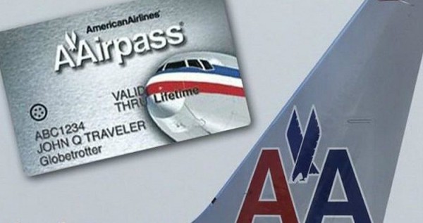 An American Airlines AAirpass card beside the airline identity used for the lifetime travel offer