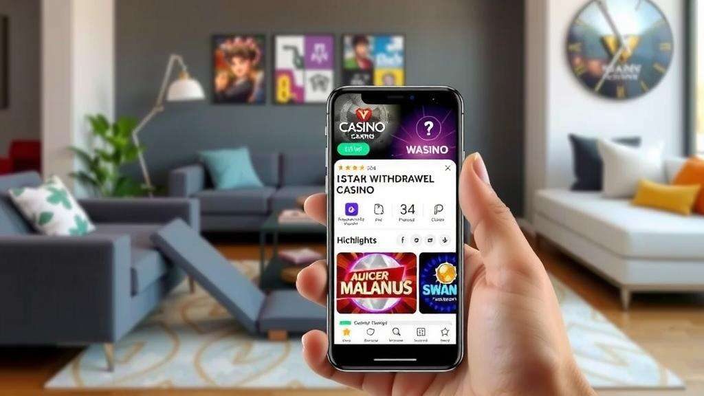 Un smartphone mostrando una interfaz de casino móvil.