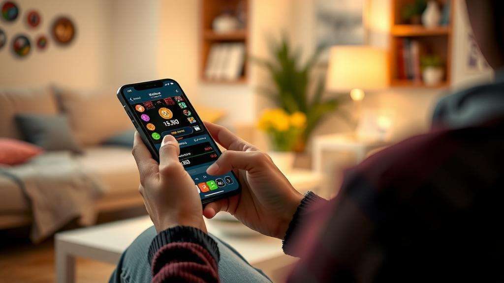 Un acogedor entorno doméstico para el juego en línea con criptomonedas.