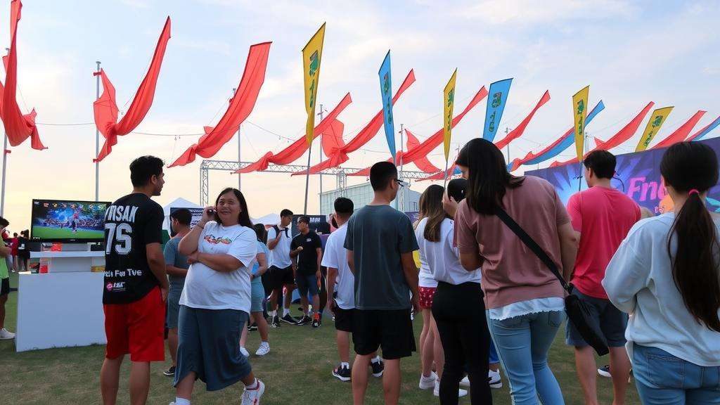 Festival de juegos al aire libre con exhibiciones de NFT.