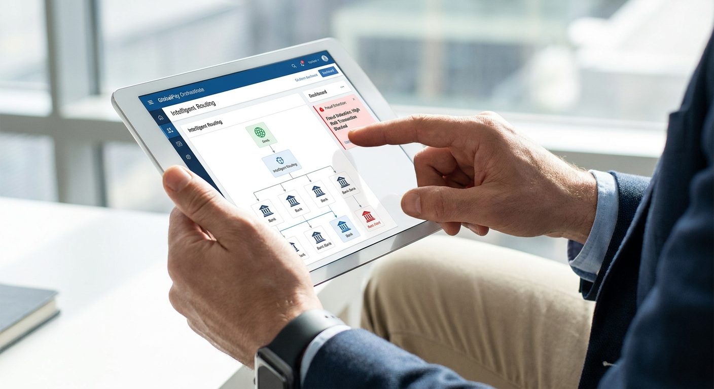 A professional managing a payment orchestration platform, optimizing transaction routing and monitoring fraud detection.